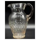 Antique Art Nouveau Glass Pitcher 8.5"