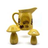 Vintage Yellow Ceramic Mushroom Salt & Pepper