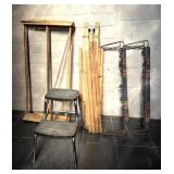 Vintage Metal Step Stool, Drying Racks, Vintage