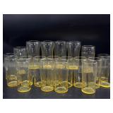 Vintage Yellow Glass Cups 6"