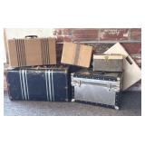 Vintage Metal and Cardboard Suitcases- 25" x 8"