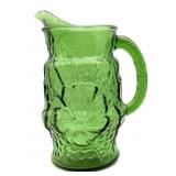 Vintage Green Floral Pattern Pitcher 10"