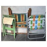 Vintage Folding Lawn Chairs and Stool