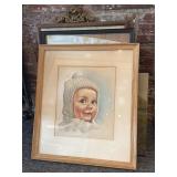 Vintage Paintings, Prints, and More 23" Tall and