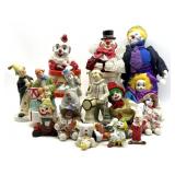 Vintage Porcelain and More Clown Figures 12" and