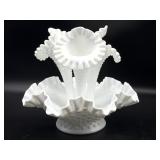 Vintage Milk Glass Hobnail Epergne 10.5" x 9"