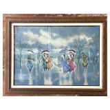 'Rainy Day' by Zina Roitman Serigraph, Framed 33'