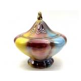 Vintage Italian Majolica Rainbow Lidded Candy