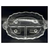 Fostoria Baroque Handled Divided Serving Dish 12'