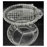 (2) Vintage Divided Serving Dishes 10' and