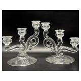 Heisey Cascade Crystal Three-Light Candlestick