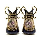 Sevres Cobalt Blue Gilt Porcelain Double-Handled