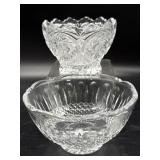 (2) Crystal Bowls 4' Tall and Smaller