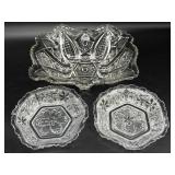 Antique Depression Glass Rectangle Fruit Bowl