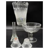 Glass Vases, Compote, and Candlesticks - 8'