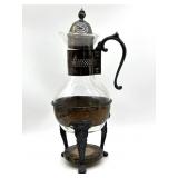 Vintage Glass and Silverplate Carafe on