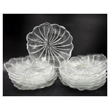 (12) Vintage Lily Pons Pattern Glass Plates 6'