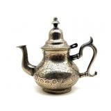 Vintage Etched Metal Teapot 6.5'