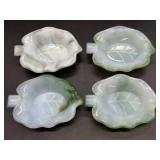 (4) Vintage Akro Agate Ashtrays 4' x 3' x 1'