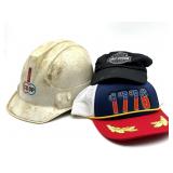 COOP Plastic Hardhat, Harley Davidson Hat, and