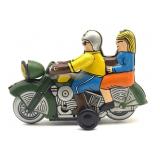 Couple on Motorcycle Tin Toy 4.5' x 3'- missing