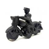 Painted Cast Iron Officer on Motorcycle 6' x 4'