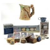 Vintage Monkey Handle Ceramic Pitcher 5.5',