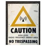Caution High Level Radio Frequency Metal Sign 18'