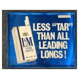 L&M Cigarettes Metal Sign 21.5' x 17.5'