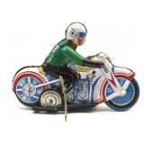 Man on Motorcycle Wind-Up Tin Toy 7' x 5'