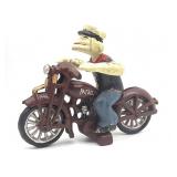 Painted Cast Iron Popeye on Motorcycle 8.5' x