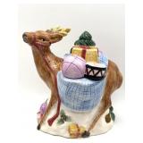Reindeer Ceramic Cookie Jar with Box - The