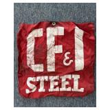 Vintage CF&I Steel Flag 15.5' x 15.5'- small