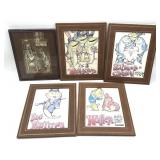 Vintage Fish Prints and Framed Metal Decor 8' x