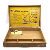 Vintage Firestone Wood Salesman Chest 18.5' x