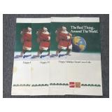 (3) 1990 Coca-Cola Santa Claus Happy Holidays
