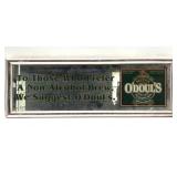Vintage O'Doul's Mirrored Sign 27.5' x 9.5'