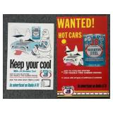 (2) Vintage JB Radiator Cool Paper Signs 13.75' x