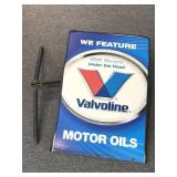 Valvoline Metal Sign with Base to Stand Sign