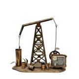 Oil Derrick Metal Decor with Music Box 10'