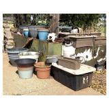 Plastic Planters, Sprayer, Cow Skull, and More