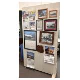 Pegboard Display 48"x82" w/ Calendars, Prints &