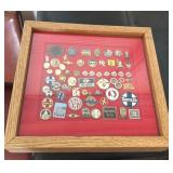 Railroad Pins in Display Case