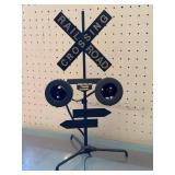 Railroad Crossing Metal Table Lamp 15.5"