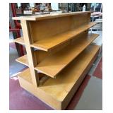 Double-Sided Wood Display Shelf 72" x 30" x 43.5"