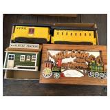 Vintage McCormick Whiskey CPRR Train Cars, Wood