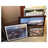 (4) Railroad Framed Prints 33" & Smaller