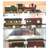 Wood Train Engine and Cars - 63" when all cars