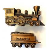 Vintage Train Engine and Tender Coin Banks 7.5"