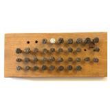 Railroad Date Nails in Wood Board - board is